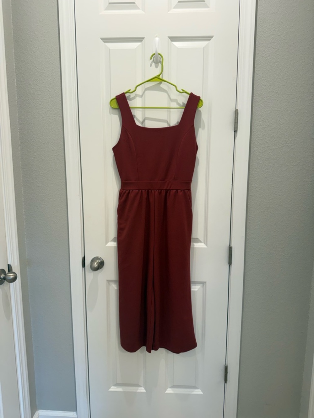 Sleeveless Midi Jumpsuit in Deep Wine